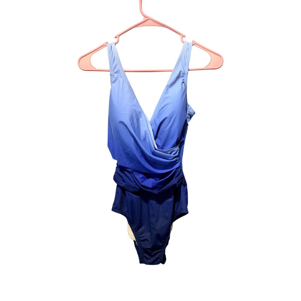 NWT Land’s End SlenderSuit Wrap Side Ruching One Piece Swimsuit Size 6